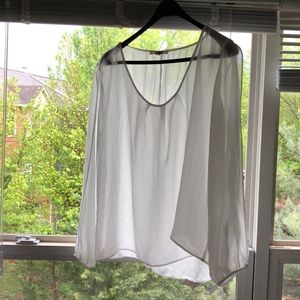 White Sheer Blouse with arm slits